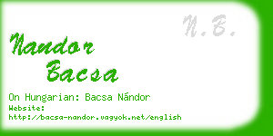 nandor bacsa business card
